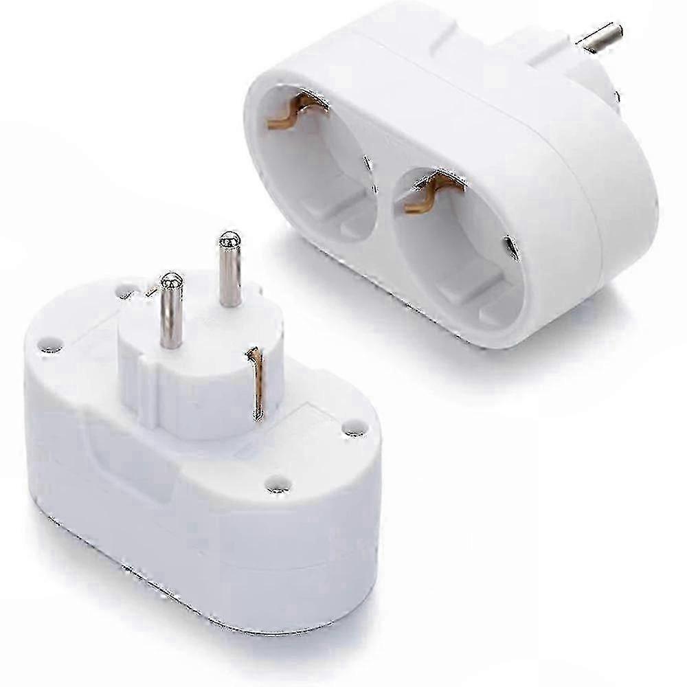 Horizontal 2-Slot Plug Socket Adapter