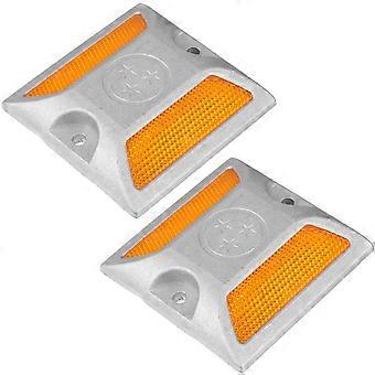2pcs reflektierende Straßenpflastermarkierung Einfahrtsmarkierungsreflektoren (zufälliger Stil)