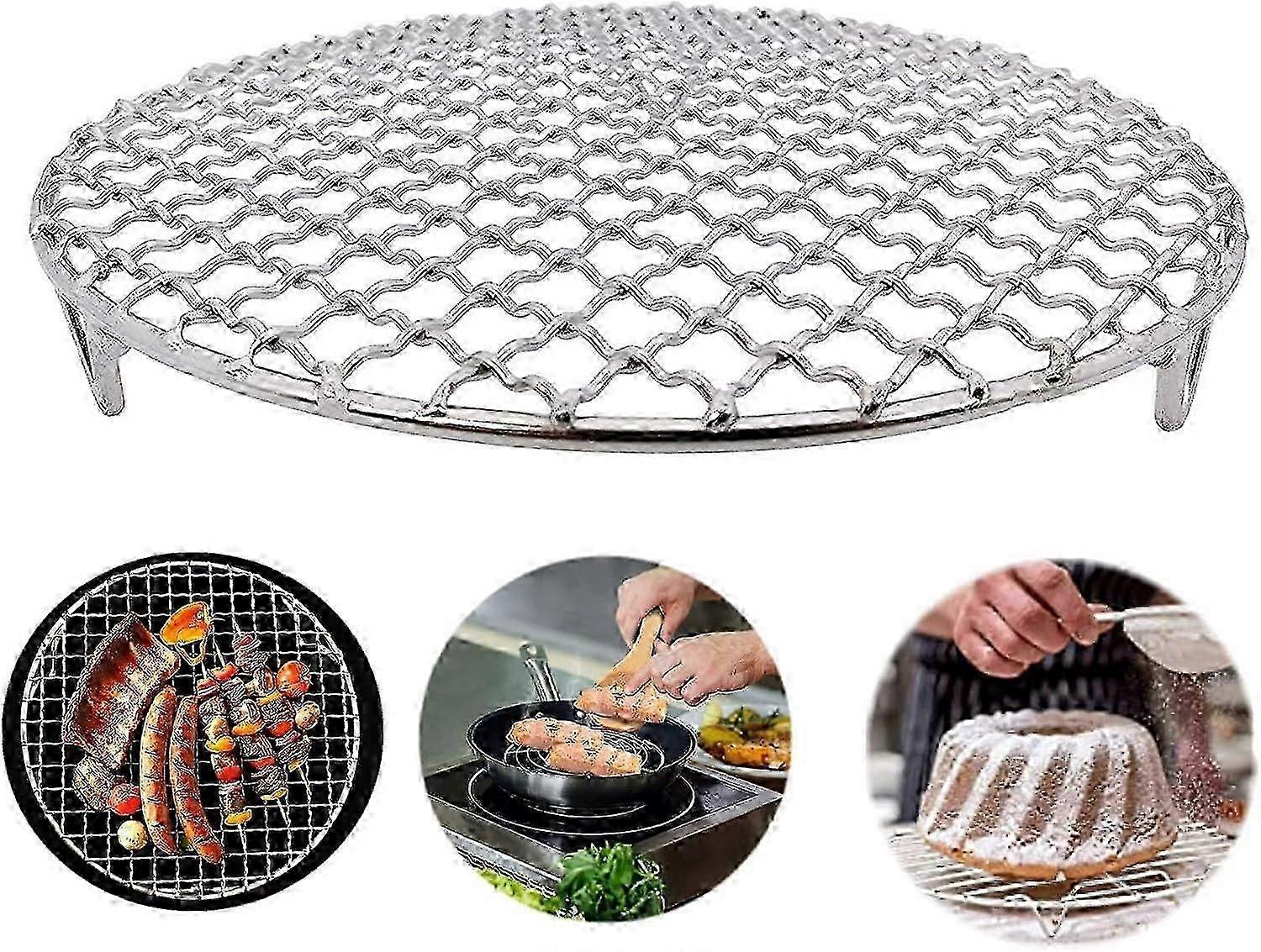 Round BBQ Cooking Rack | Stackable Stainless Steel Grilling Accessory, 18cm Single Unit