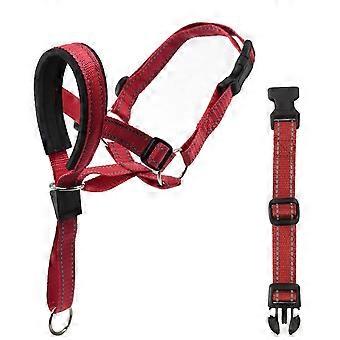 Dog Muzzle German Dog Reflective Nylon Strap Secure Muzzle Medium Large Breeds Mouth Guard Nylon Strap L Red