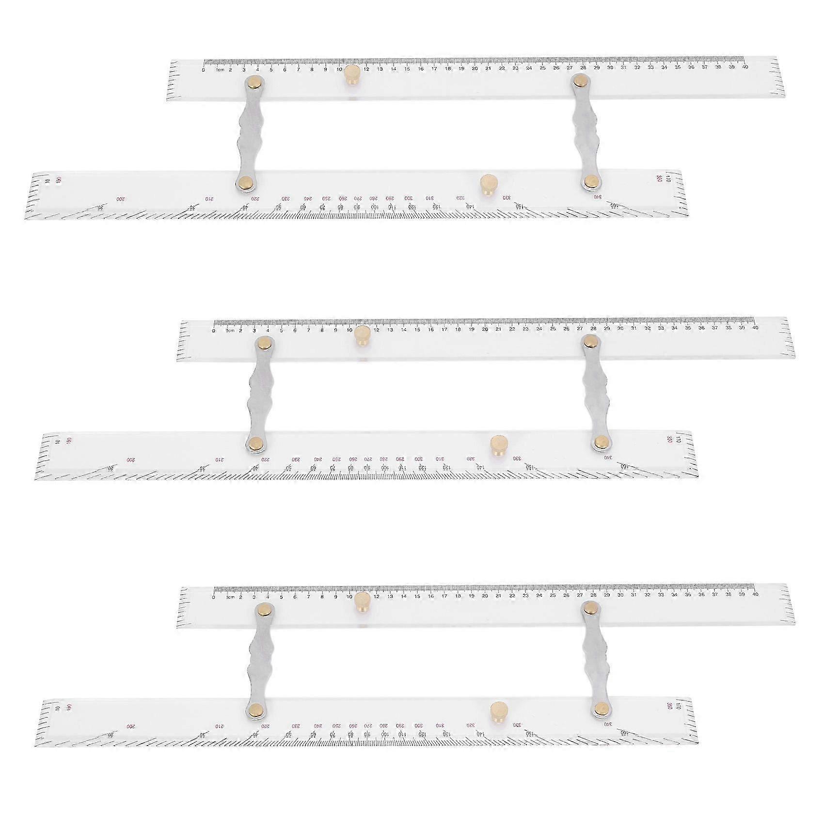 3X Marine Ruler Parallel Ruler Nautical Charts Parallel Ruler Mapping Points to Pull Parallel Ruler 450MM