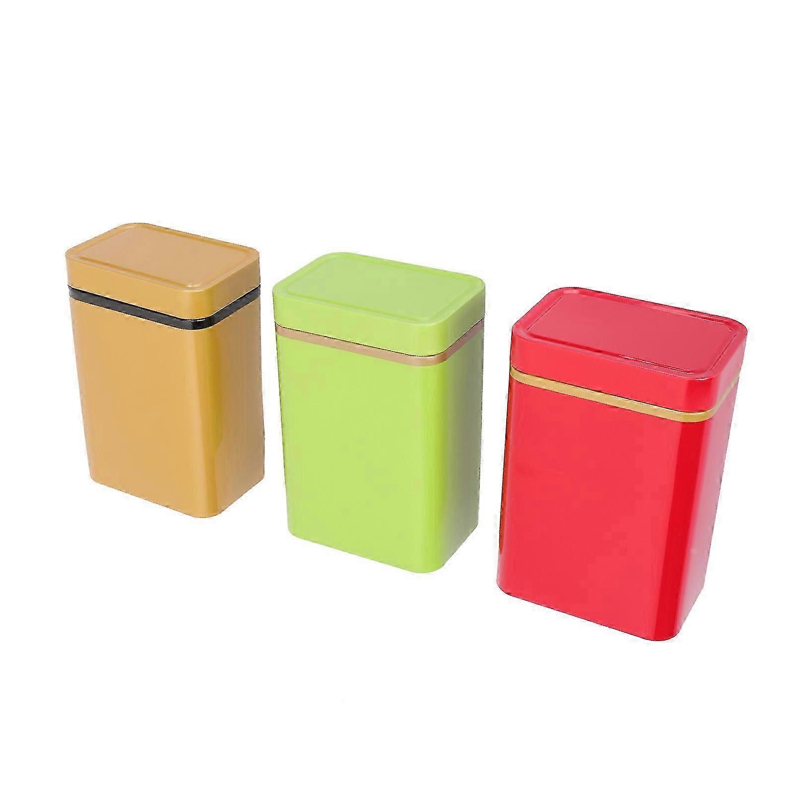 Sealed Tea Can 6 Pcs Compact Rectangular Storage Assorted Color For Home Kitchen 26-27