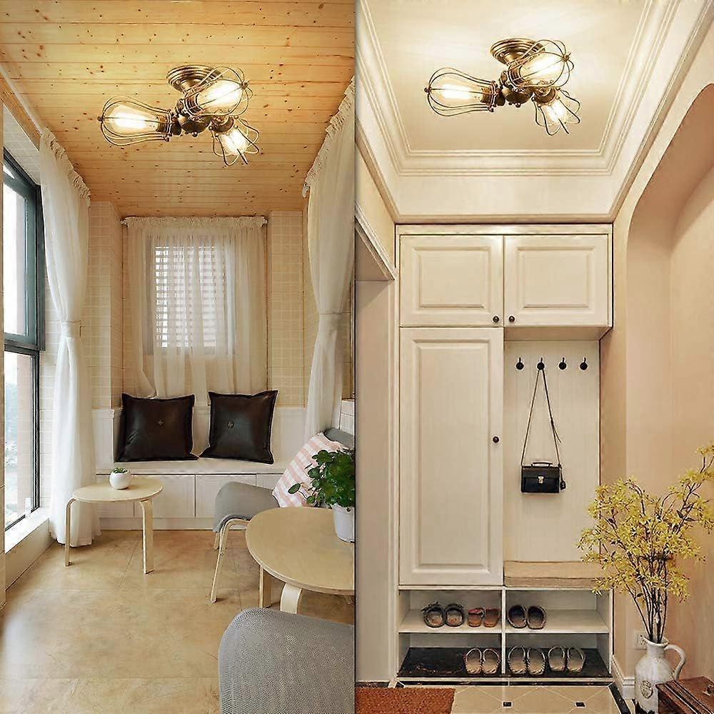 Industrial Vintage Semi-Flush Ceiling Light