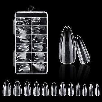 Conjunto de Unhas Falsas Transparentes (Pontiagudas) - Um conjunto de 120 pontas de unhas transparentes - Transparente fosco sem arranhões