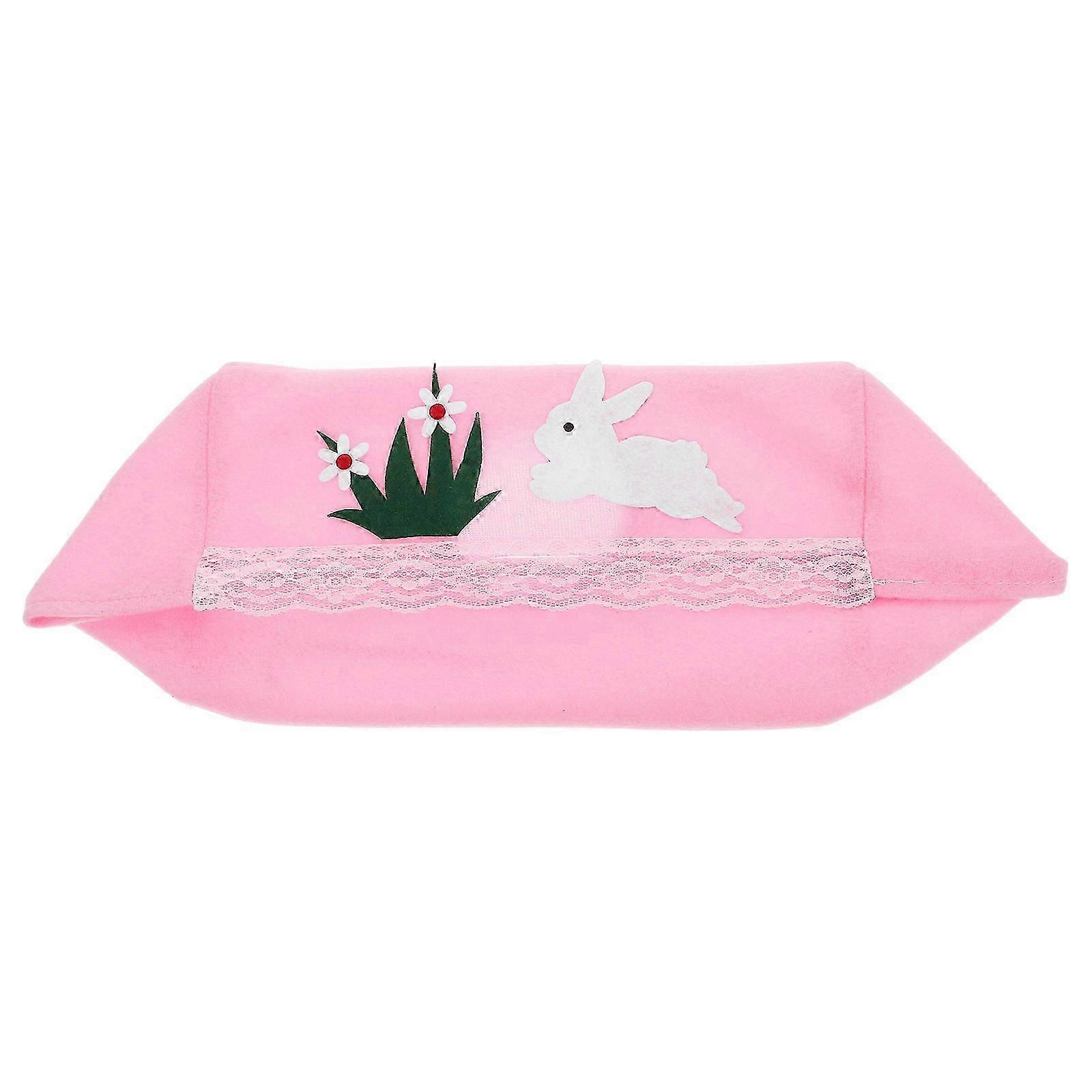 Rectangular Easter Bunny Tissue Box Cover compatible with Bathroom 4Pcs Soft Plush Fabric