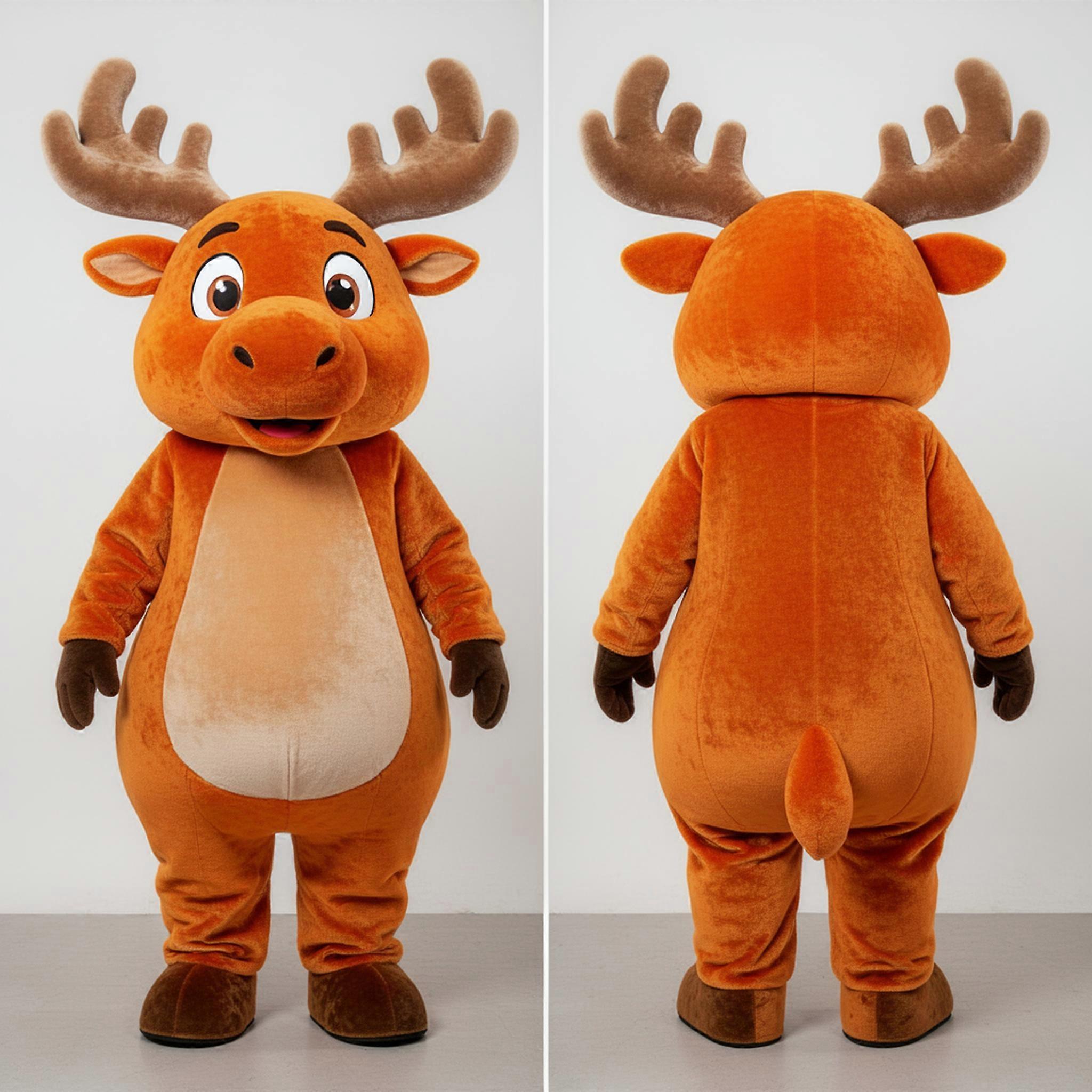 MASTICOT Rust Orange Broad Antlered Irish Elk Mascot