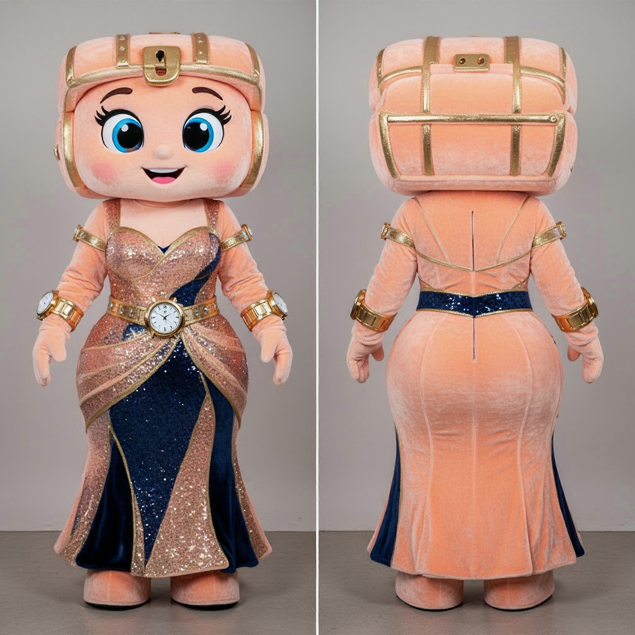 MASTICOT Peach Sparkling Treasure Chest Mascot
