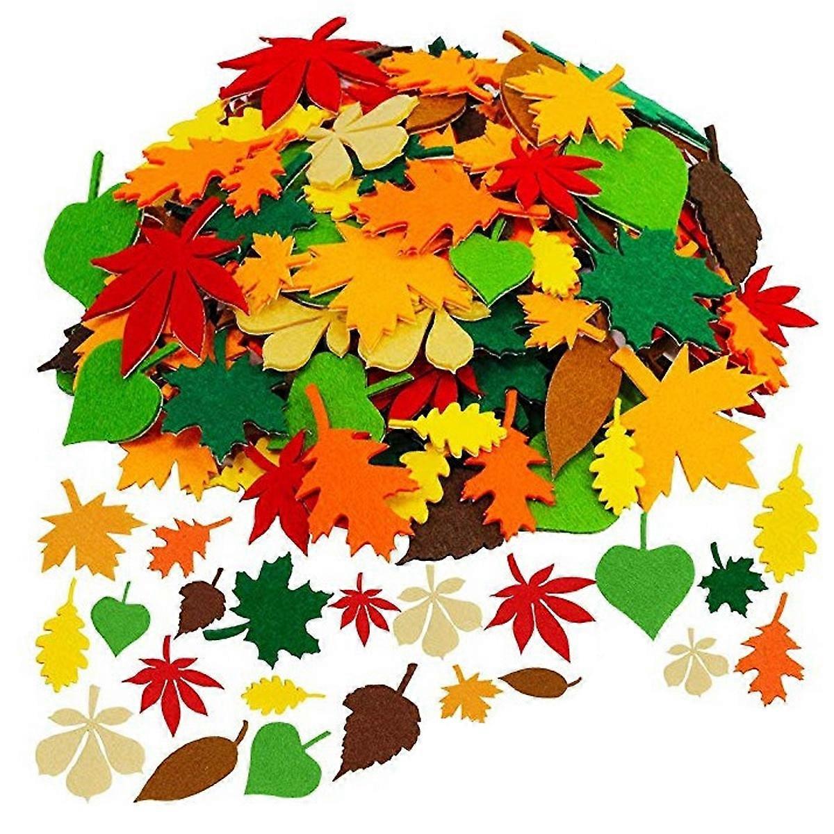 Interactive Sensory Fall Leaf Stickers Foam Assorted Colours