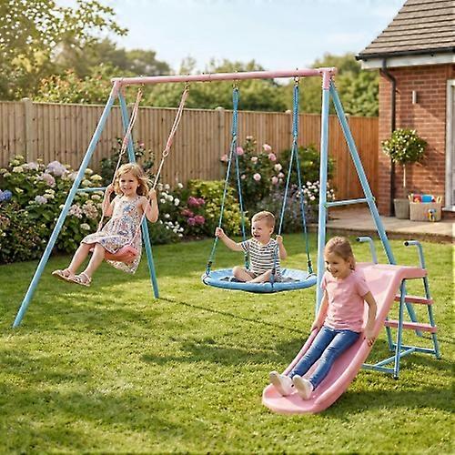 XNS107 Two Swing Set with Slide