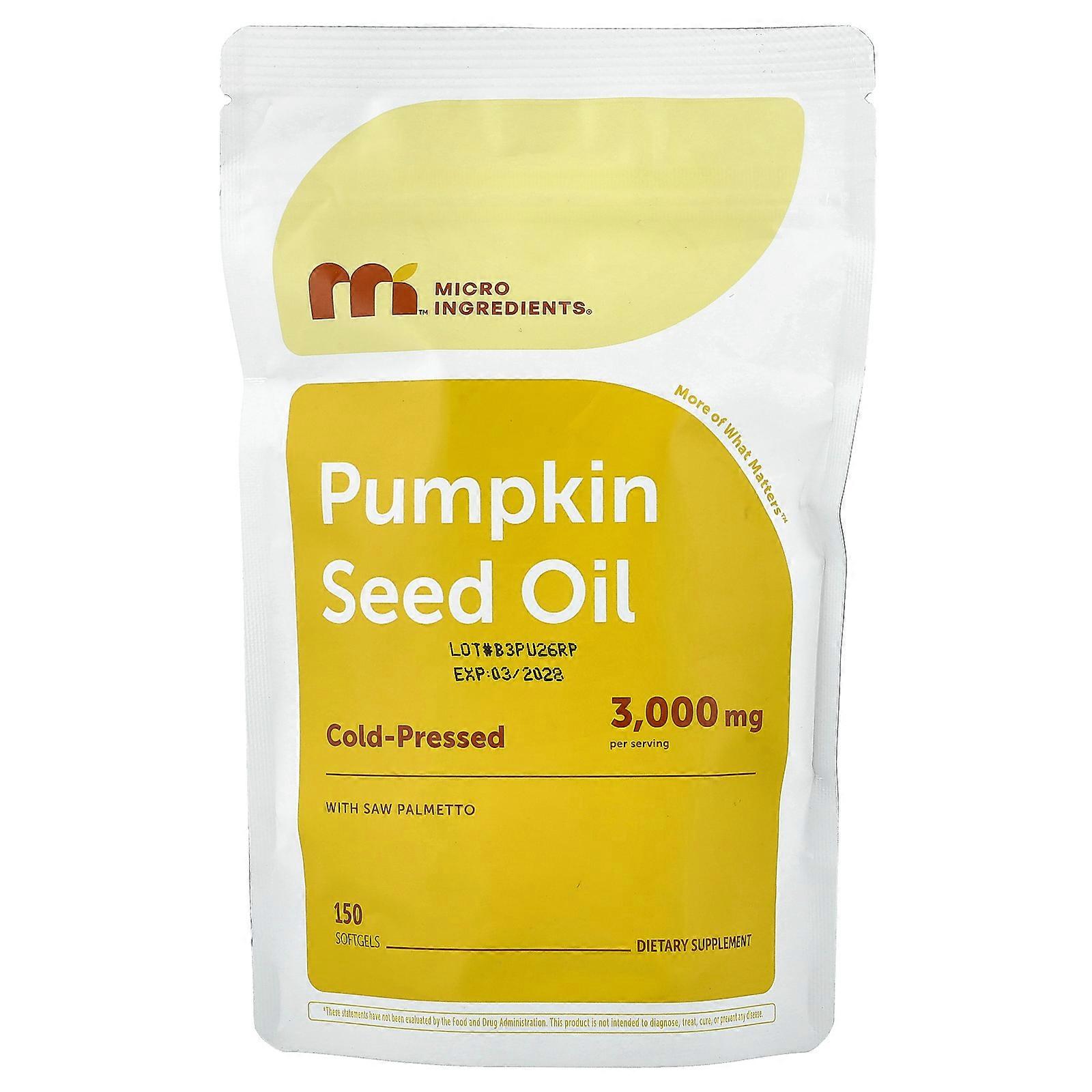 Micro Ingredients, Pumpkin Seed Oil, 150 Softgels