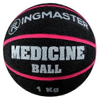 Exceptional and Premium Quality Durable Ringmaster Medicine Ball 1kg Black/Pink