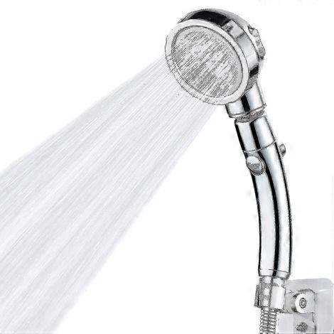 High-pressure hand shower with on/off and pause switch
