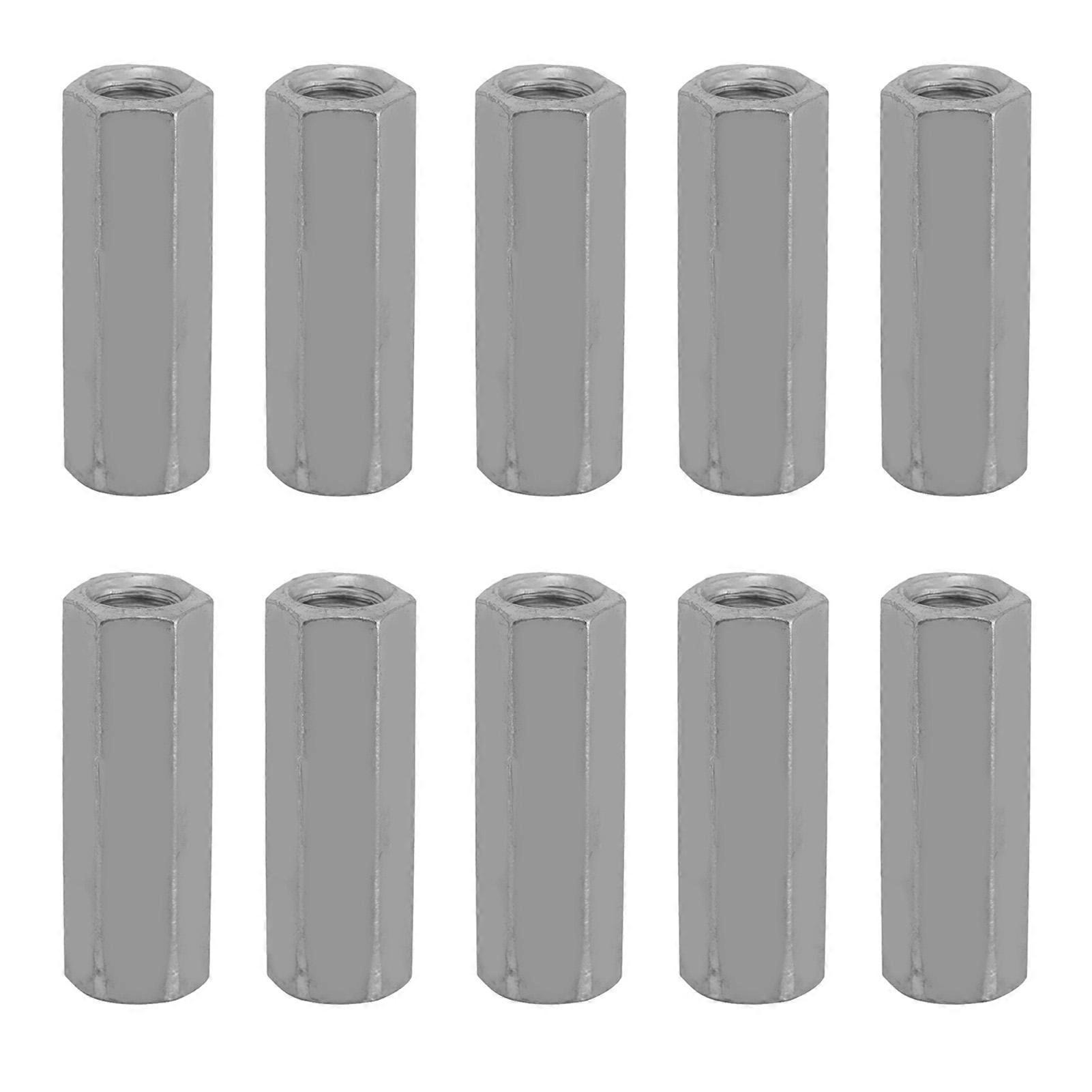 10pcs Long Rod Nut Hex Hexagonal Sleeve Nut Standoff Threaded Fasteners (M6 * 25)