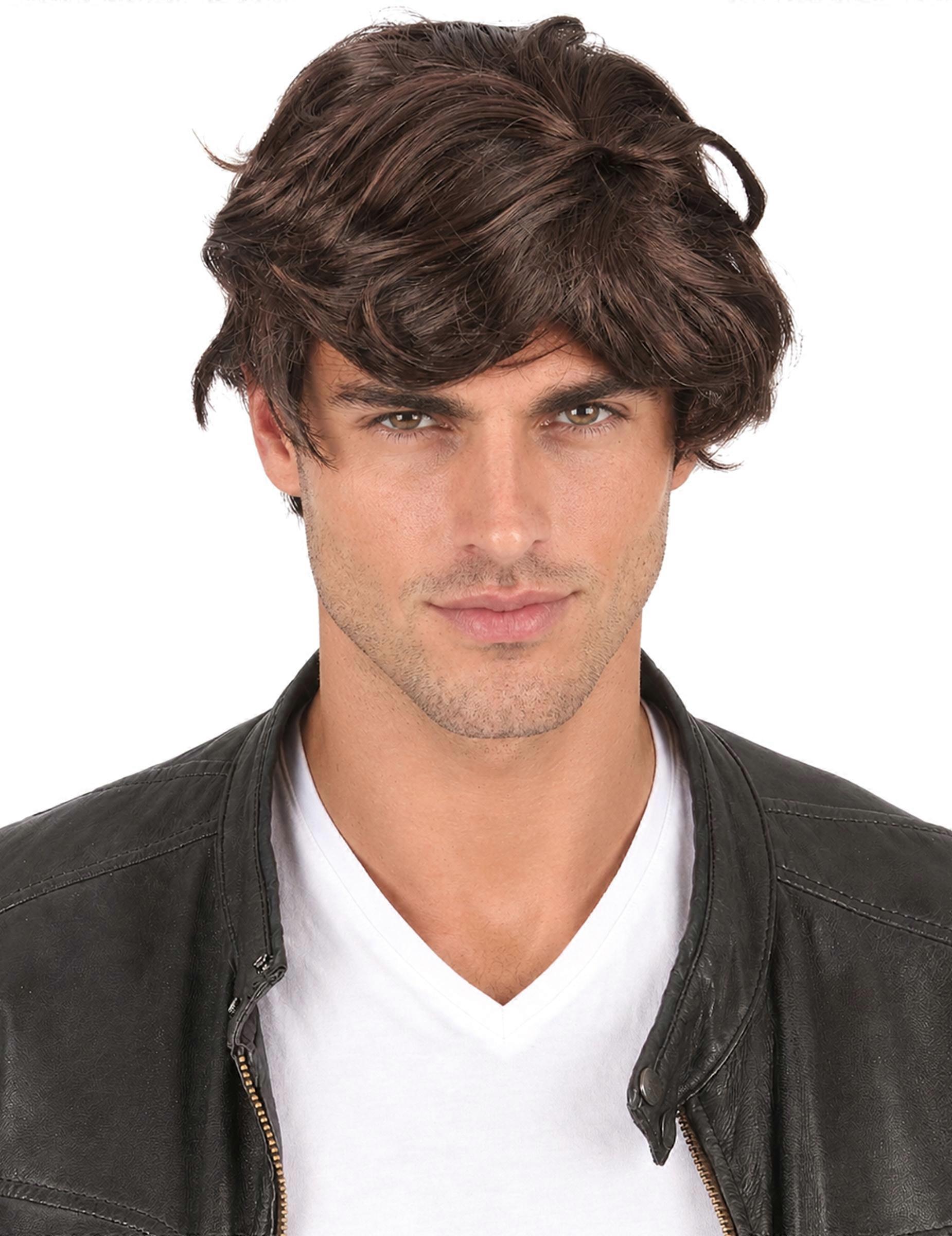 Short brown wig for men