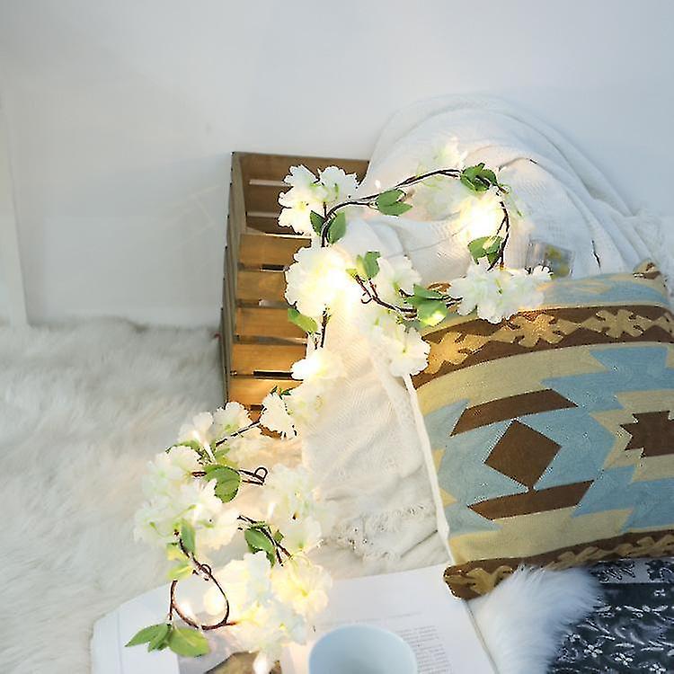 Led String Flower Leaves Wire Artificial Vine Garland For Wedding