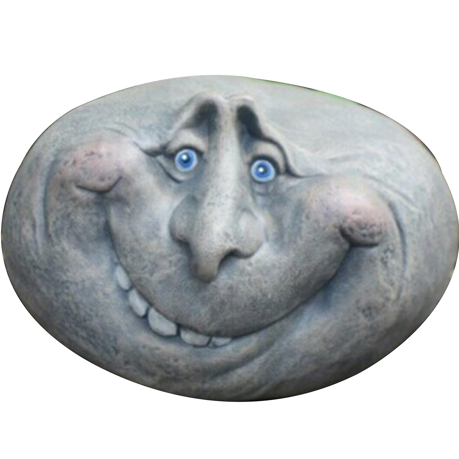 Garden Stone Art Funnys Cartoon Stone Smile Face Resin Ornaments for Outdoor Home Courtyard Garden