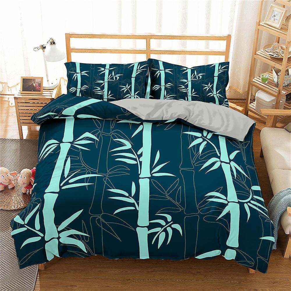 Plant Bamboo Duvet Cover King/queen Size Green Bamboo Leaf Branch ...