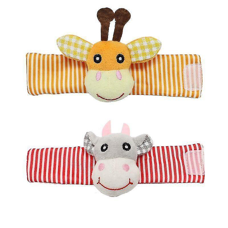 Deer rattlewrist2ps Infant Baby Rattles Sound Kids Toy Hanging Early Learning Educate Socks