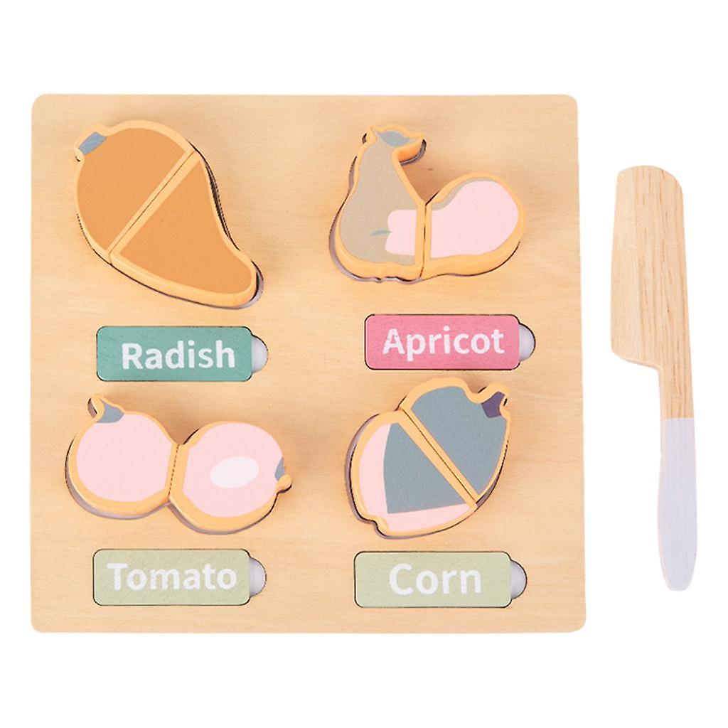 Puzzle Board Toys Fruit Vegetable Colourful Development for 2-4 Years Old B