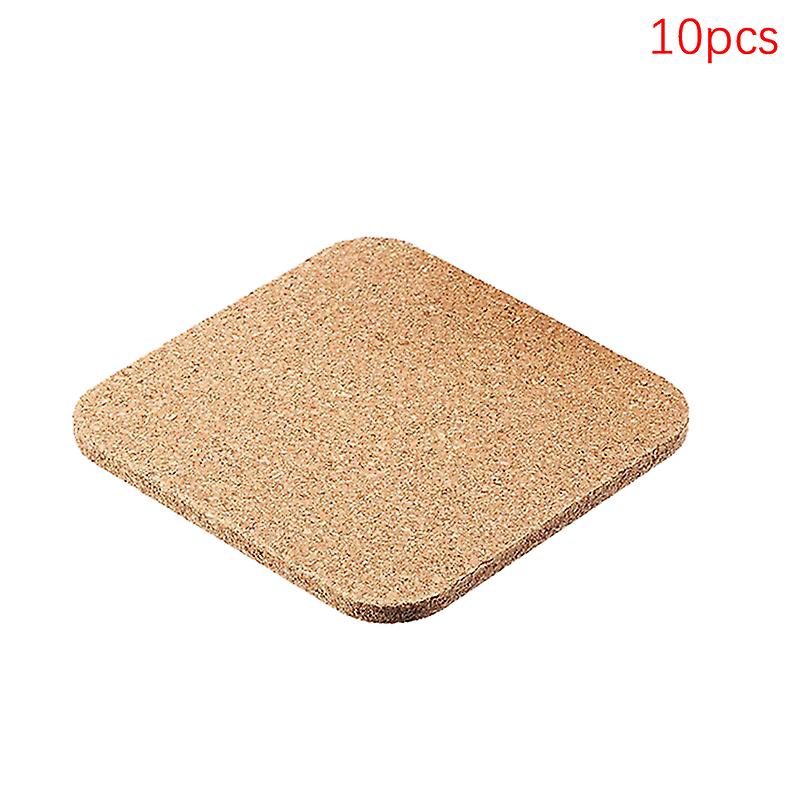 10pcs Handy Round Shape Dia 10cm Plain Natural Cork Coasters Coffee Tea Cup Mats