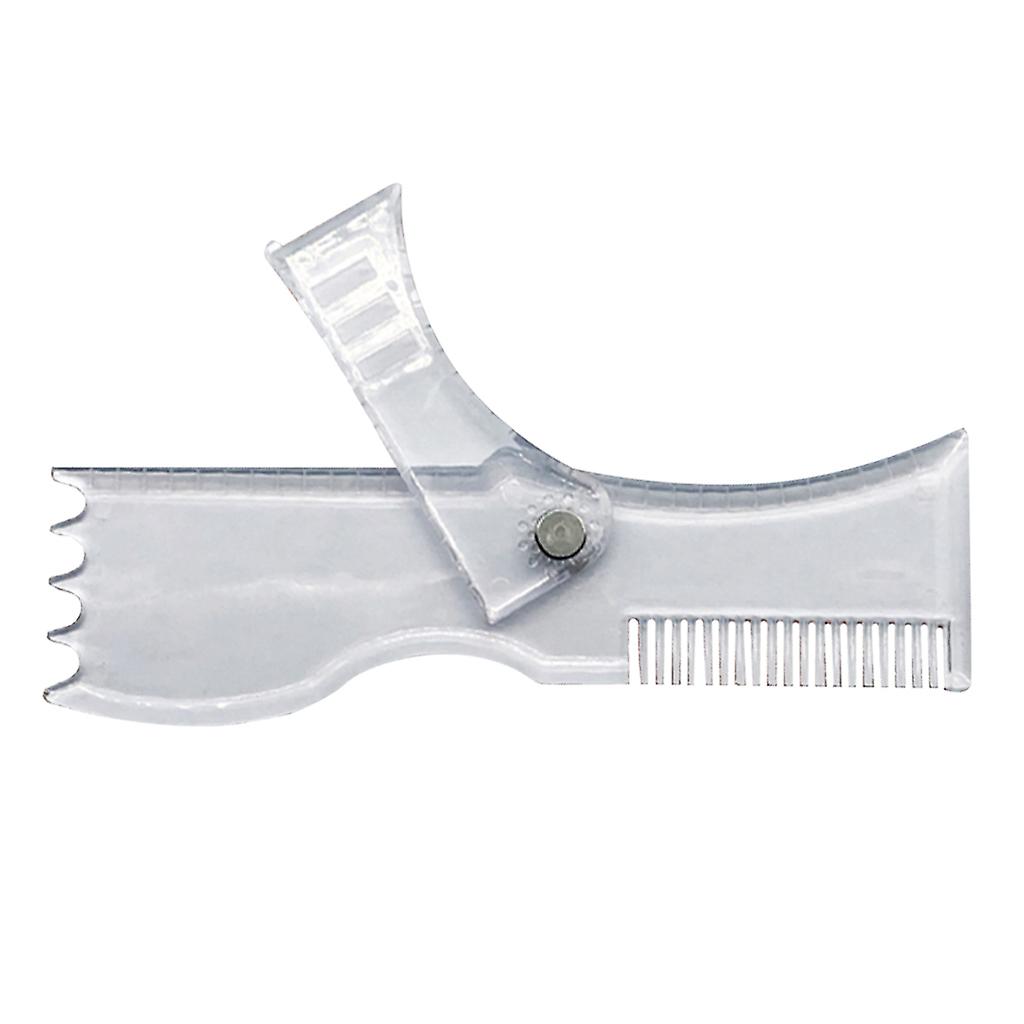 Portable Adjustable Mens Beard Shaping Tool with Comb Styling Template Clear