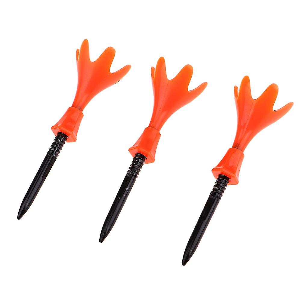 3Pcs Adjustable Golf Tees Plastic Rotatable Golf Tees Golf Tee Set Orange