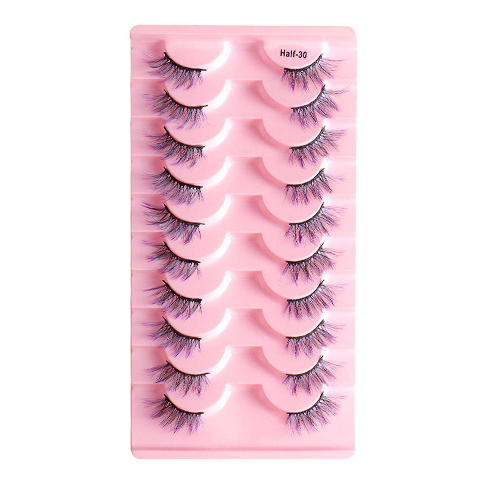 10 Pairs 8d False Half Eyelashes Long Dramatic Thick Soft Light Lashes