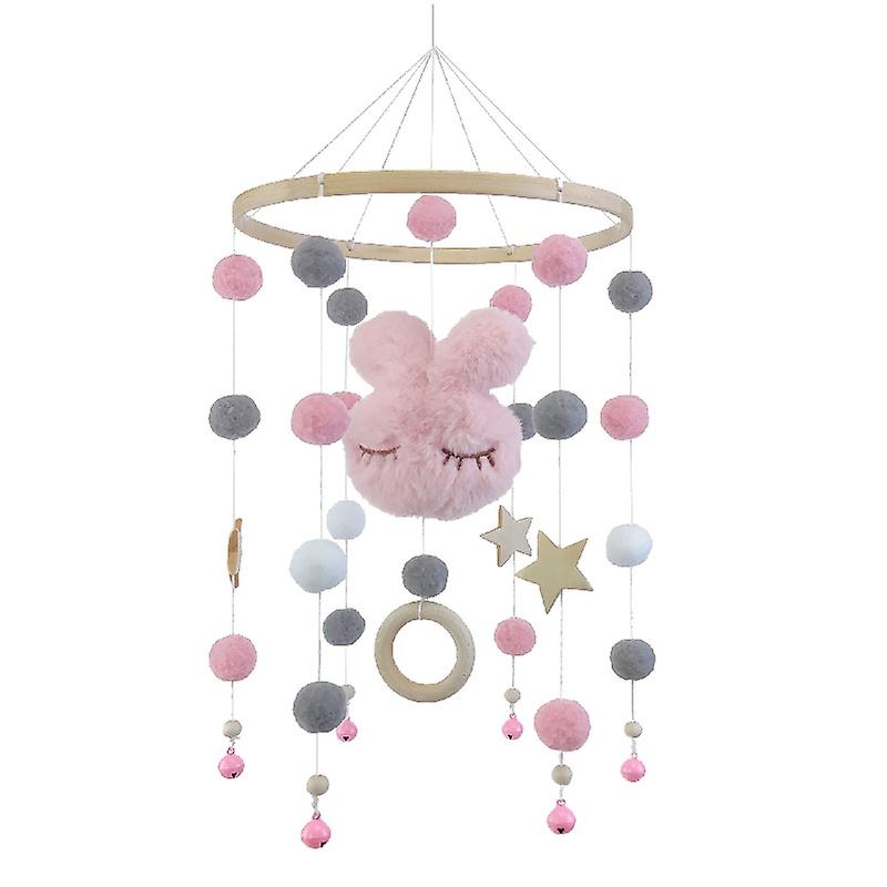 Cute Rabbit Five-pointed Star Bamboo Ring Shakes Wind Chimes Bed Bell Infants And Children S Room Decoration Pendant
