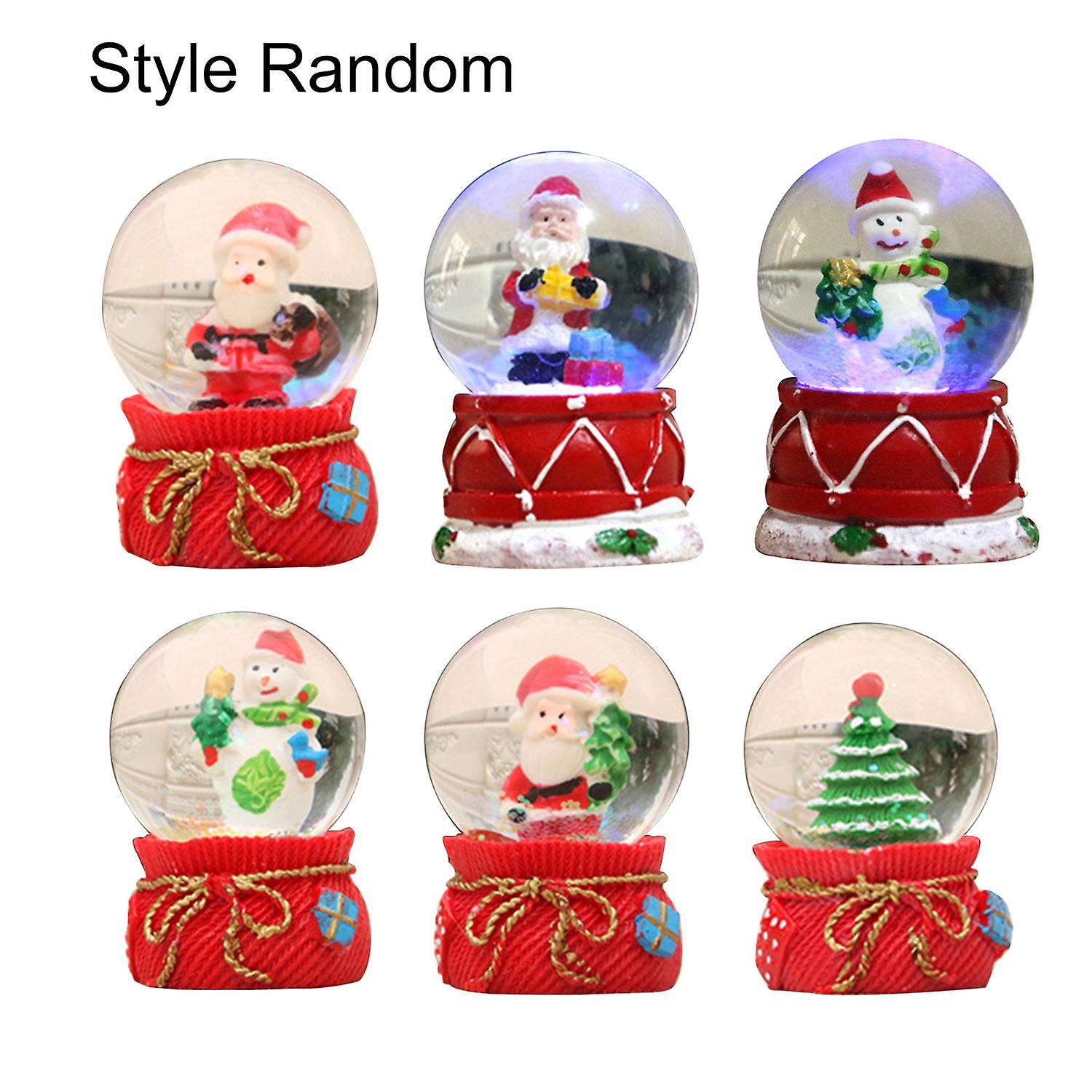 סגנון אקראי 1 pc זכוכית שלג תפאורה זוהר מלאכת יד עץ חג המולד סנטה קלאוס איש שלג כדור זכוכית אורנה