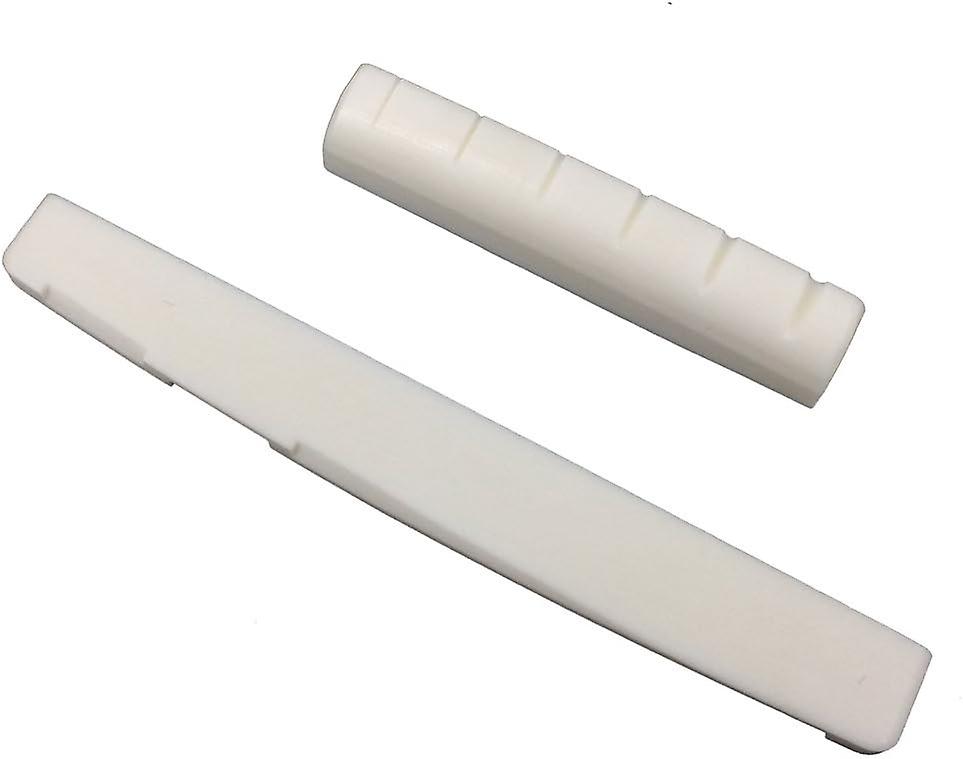 6 String Saddle Nut Cattle Bone Slotted For Acoustic Guitar Replacement