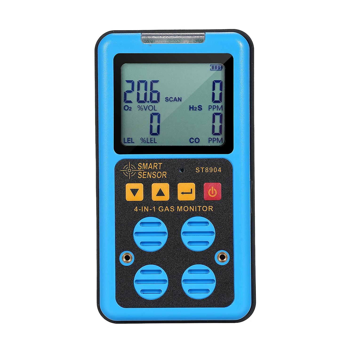 SMART SENSOR 4 σε 1 Οθόνη αερίου Επαναφορτιζόμενος φορητός ανιχνευτής αερίου H₂S O₂ CO και LEL Multi Gas Monit