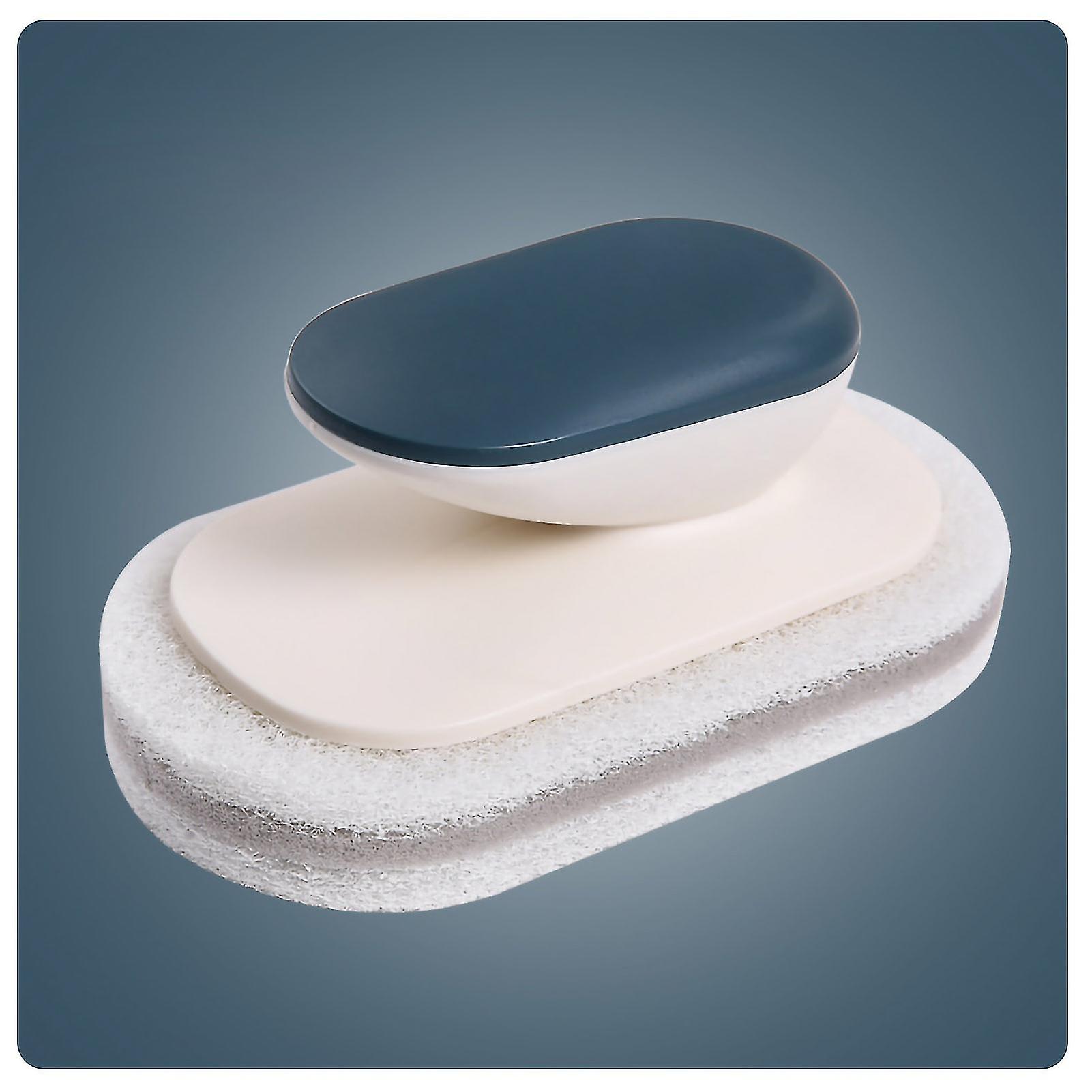 Kitchen Sponge Cleaning Brush with Handle Multifunctional Household Kitchen Scouring PadSpace Blue