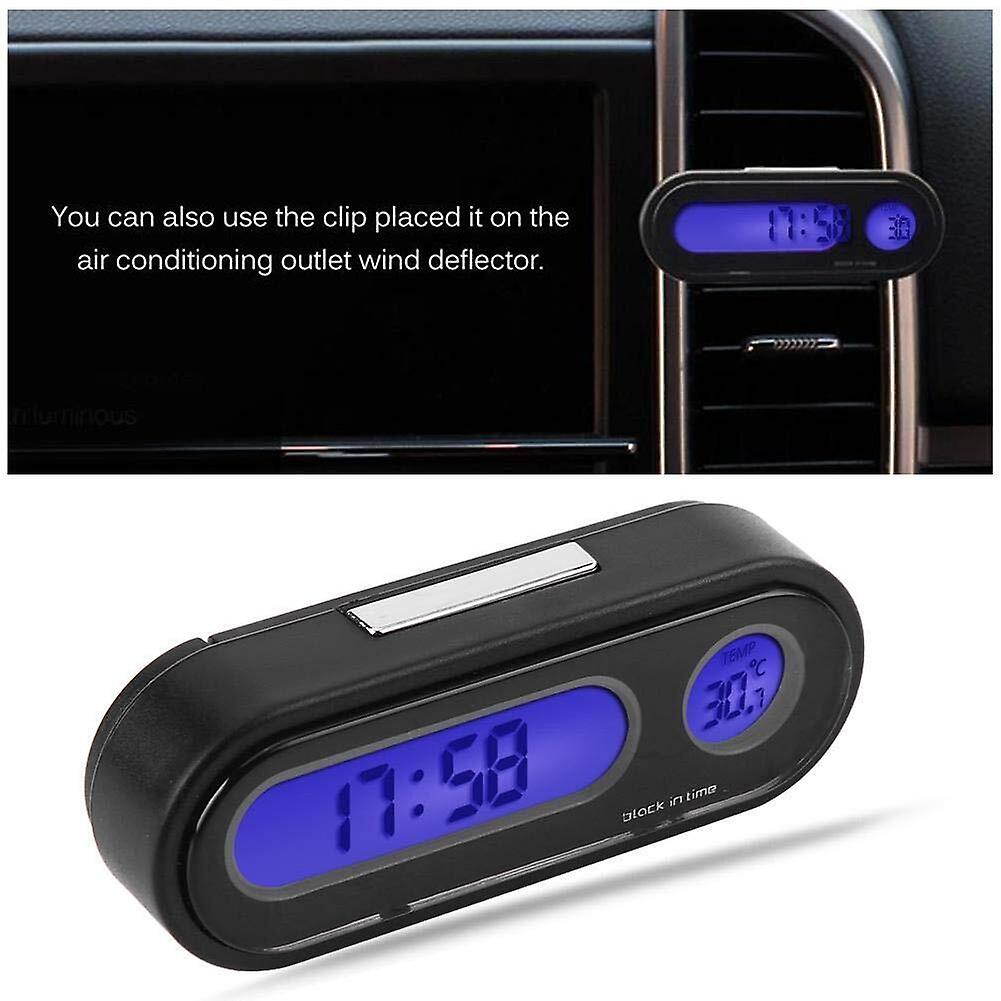 Car Electronic Clock Luminous Thermometer LED Digital Display Dashboard Clock