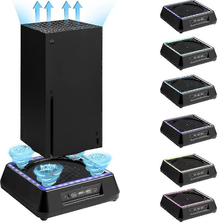 Cooling Fan Compatible Xbox Series X With Rgb Led Light, Xbox Series X Cooling Stand With 3 Levels Adjustable Speed