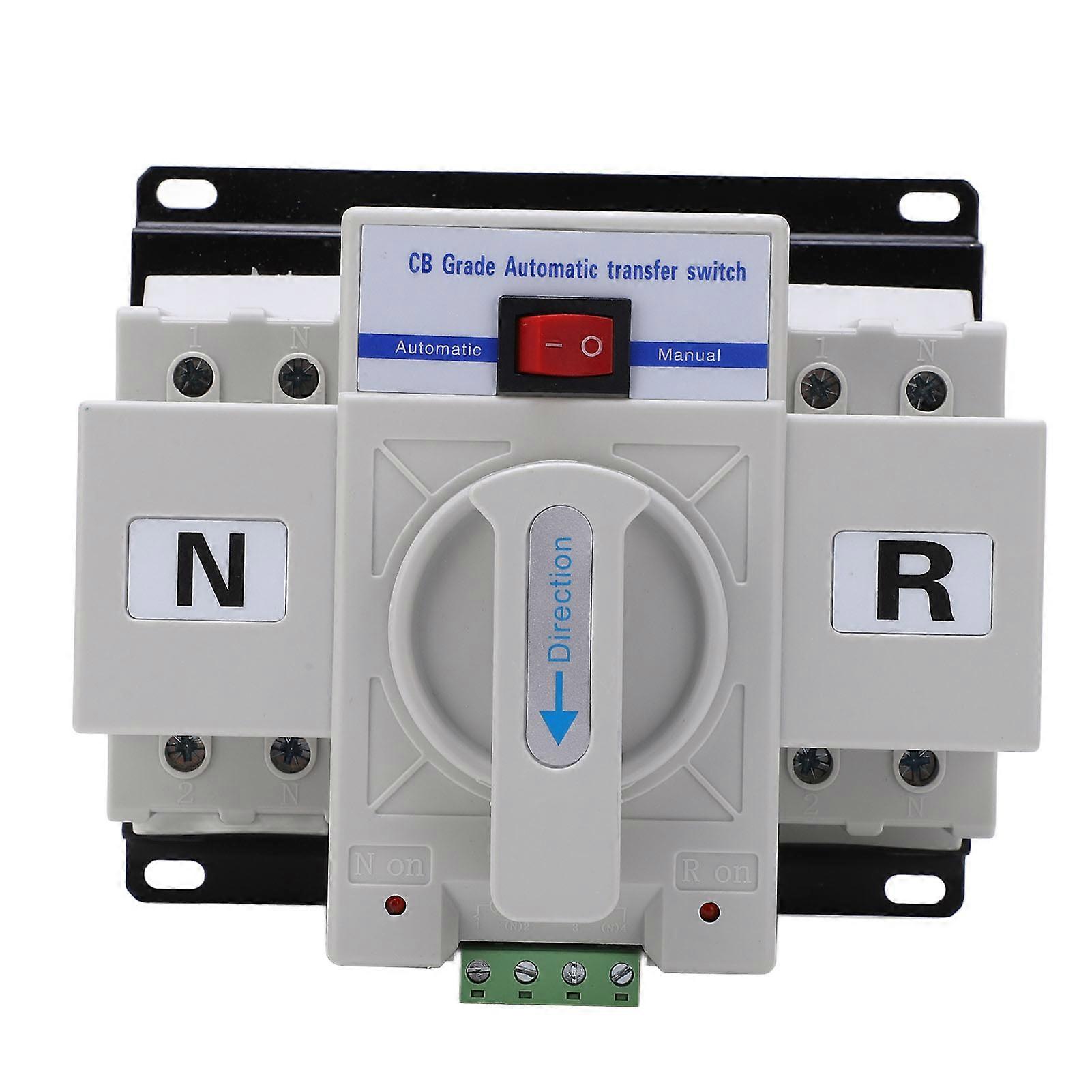 Commutateur de transfert automatique à double alimentation, commutateur de transfert automatique bipolaire pour l'industrie domestique 230 V 63 A