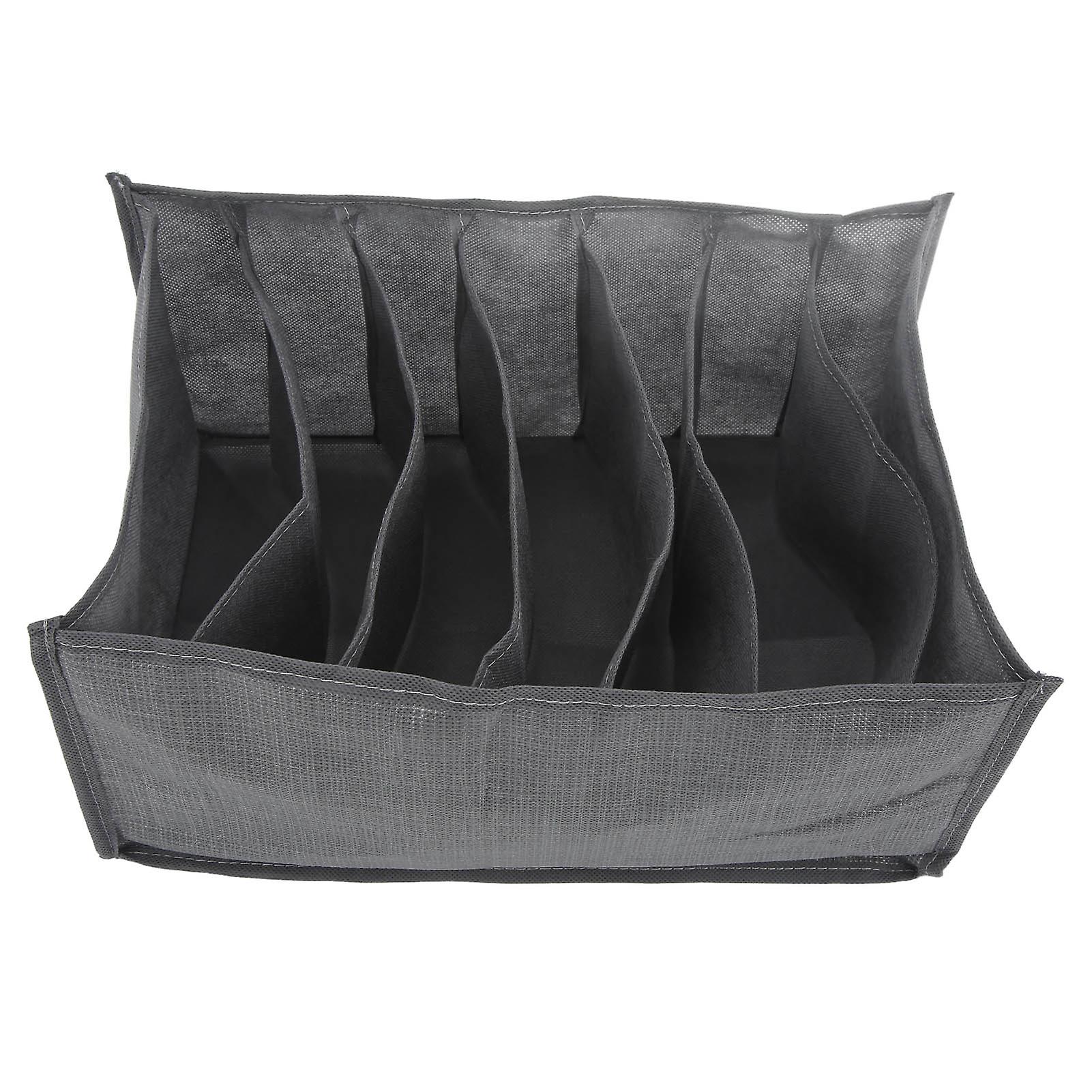 Wardrobe Clothes Organizer 7 Grids Large Capacity Stackable Odorless Fabrics Space Saving Clothes Storage Organizer Gray 7 Grids