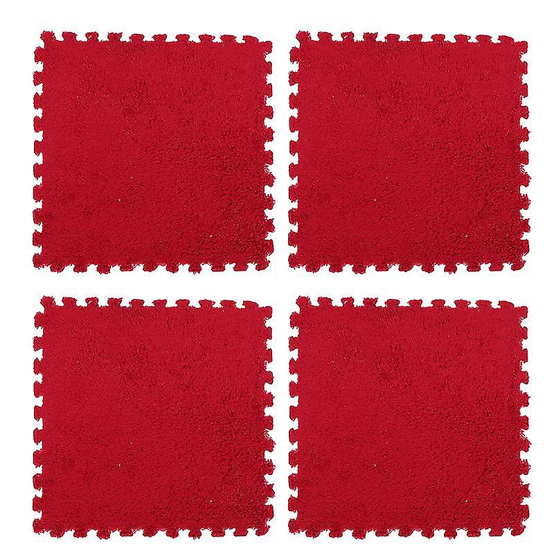 4pcs Plush Eva Mosaic Floor Mat
