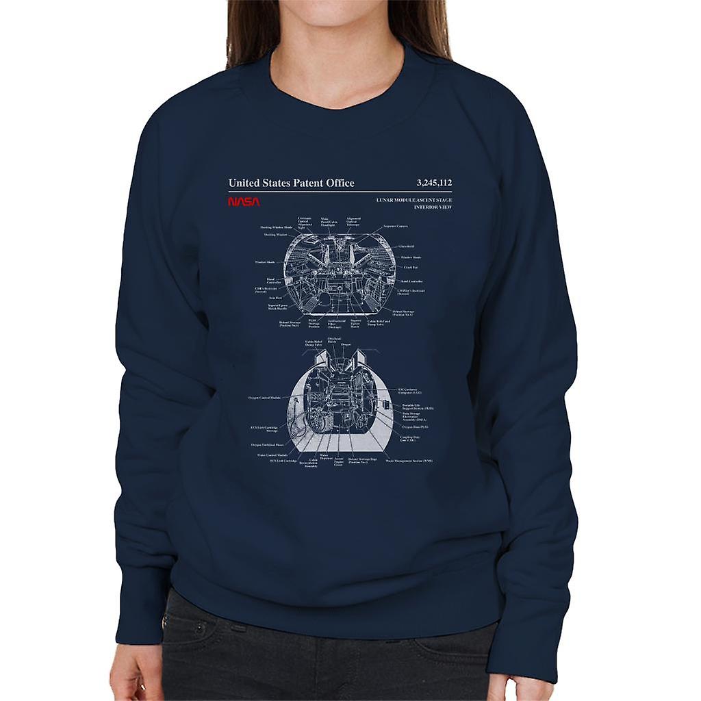 NASA Lunar Module Ascent Stage Interior Blueprint Women's Sweatshirt