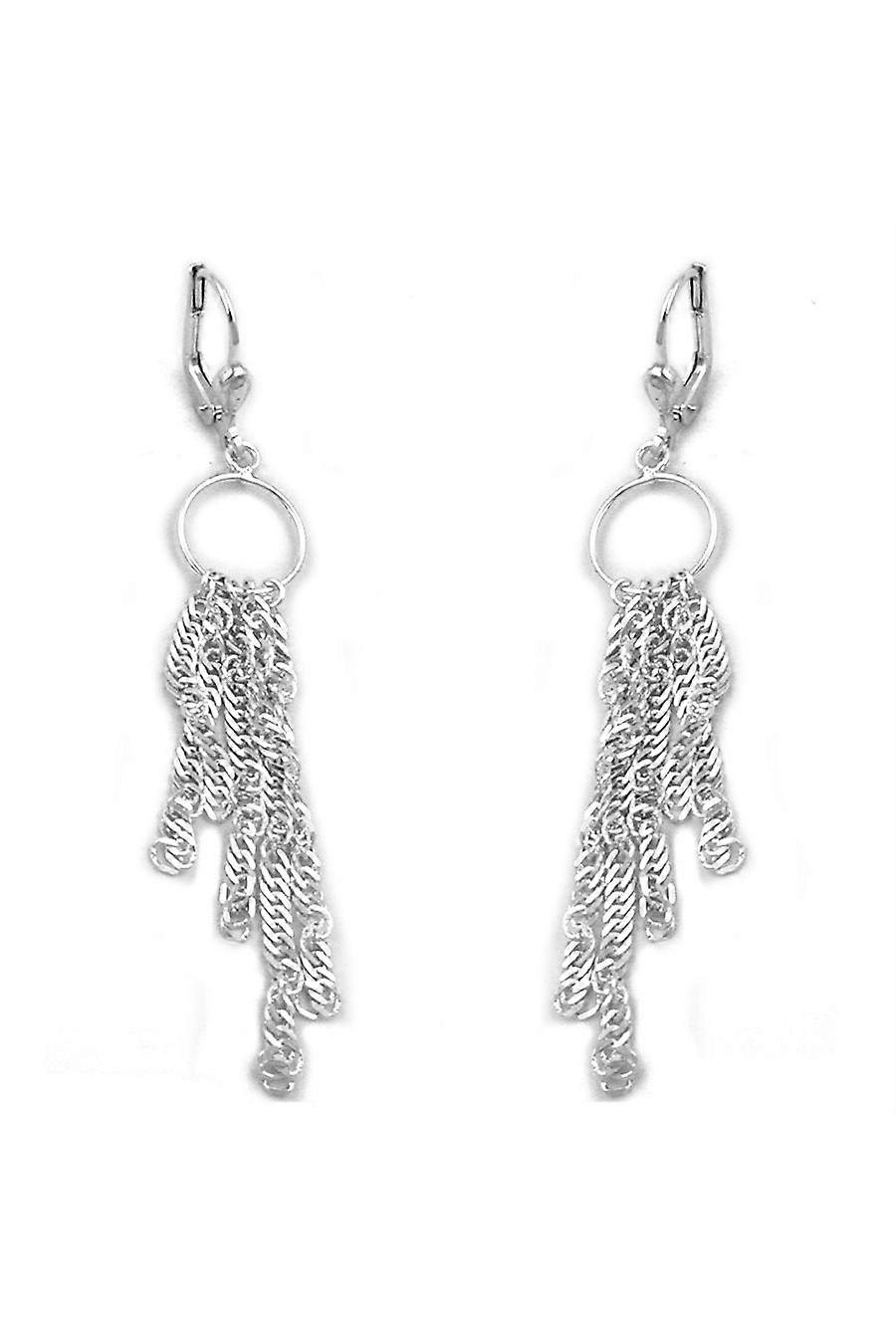 Leverback Earrings 5 Chains Silver 925 - Gl90053