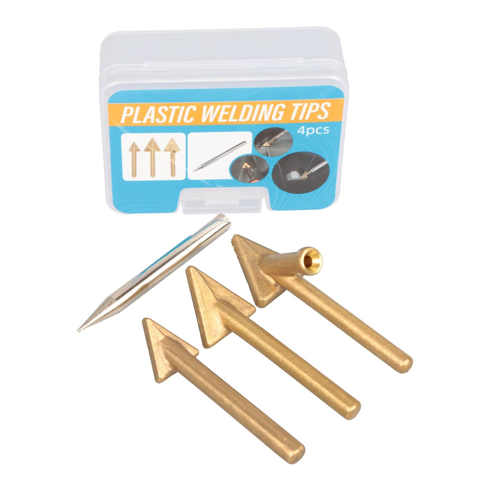 4x Replacement Tips Soldering Iron Tips Durable,Welder Accessories Triangular Copper,Head Welder Soldering Tips for Household