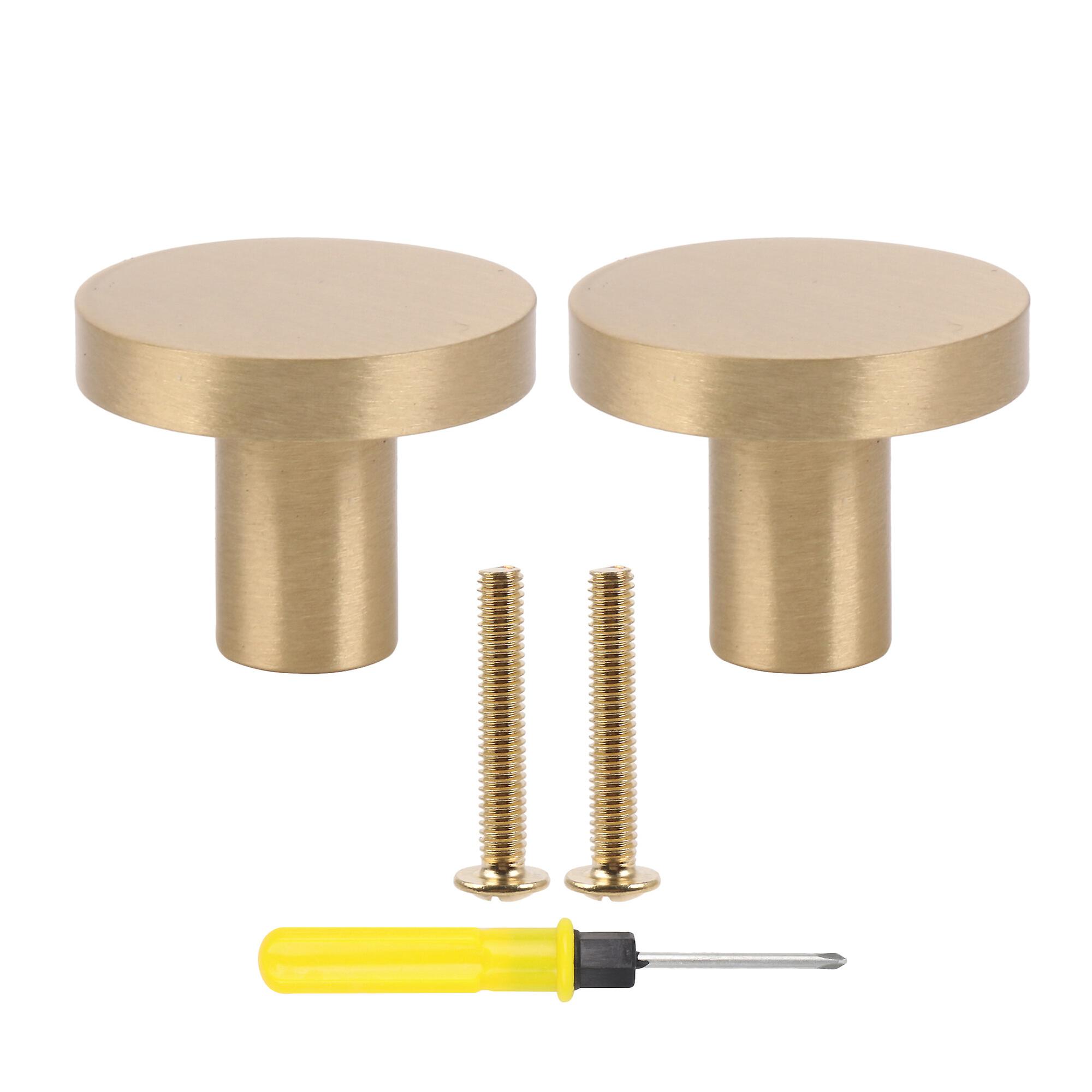 2 Pcs Gold Drawer Knobs Kitchen Cabinet Knobs Dresser Handles 1Inch Dia