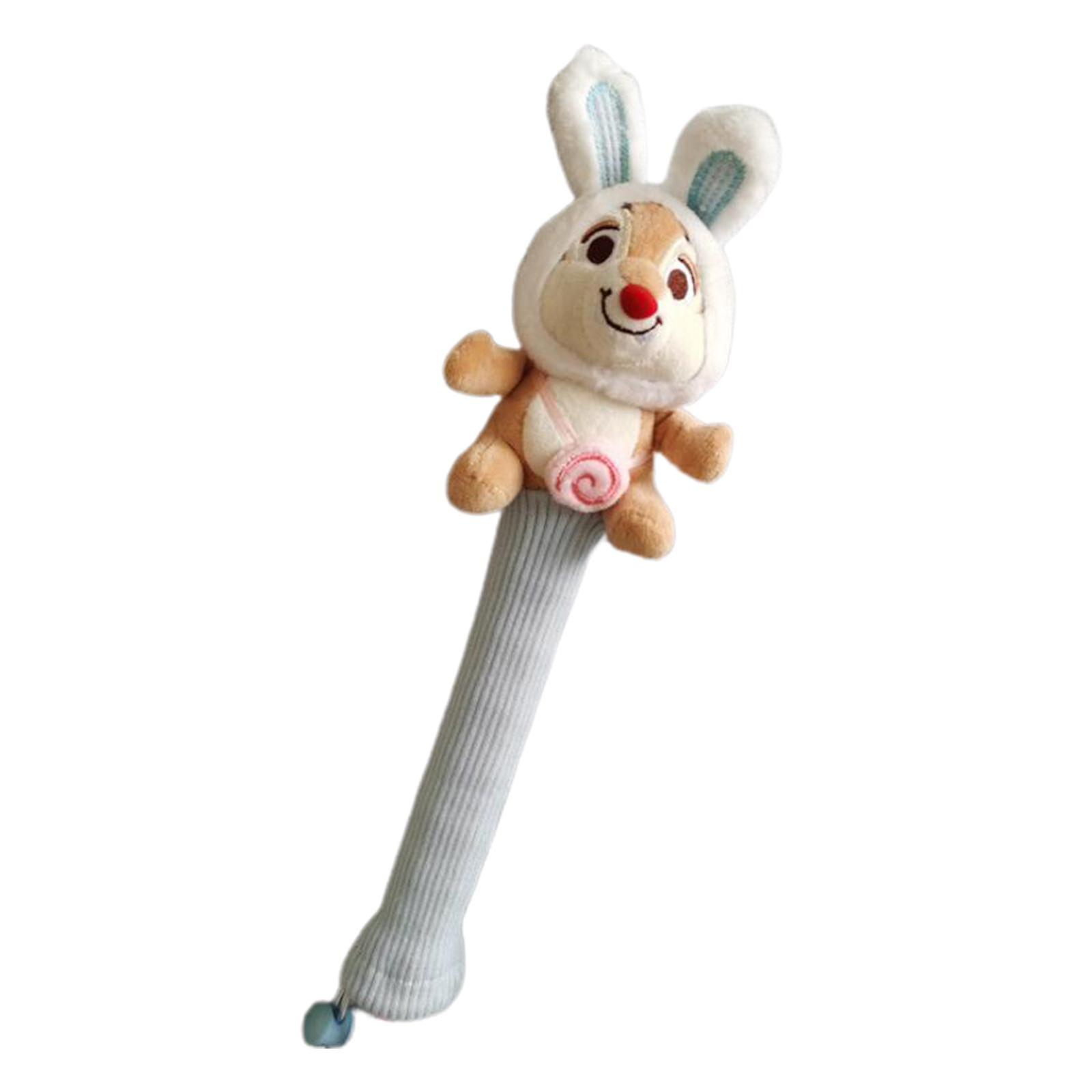 Badminton Racket Handle Cover Plush Bunny Doll Tennis Racquet Grip Racket Handle Grip Cute Grip Protector for Active Players