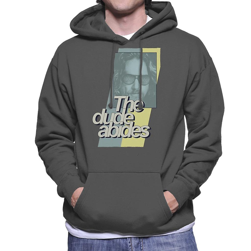 The Big Lebowski The Dude Abides Retro Lines Men's Hooded Sweatshirt