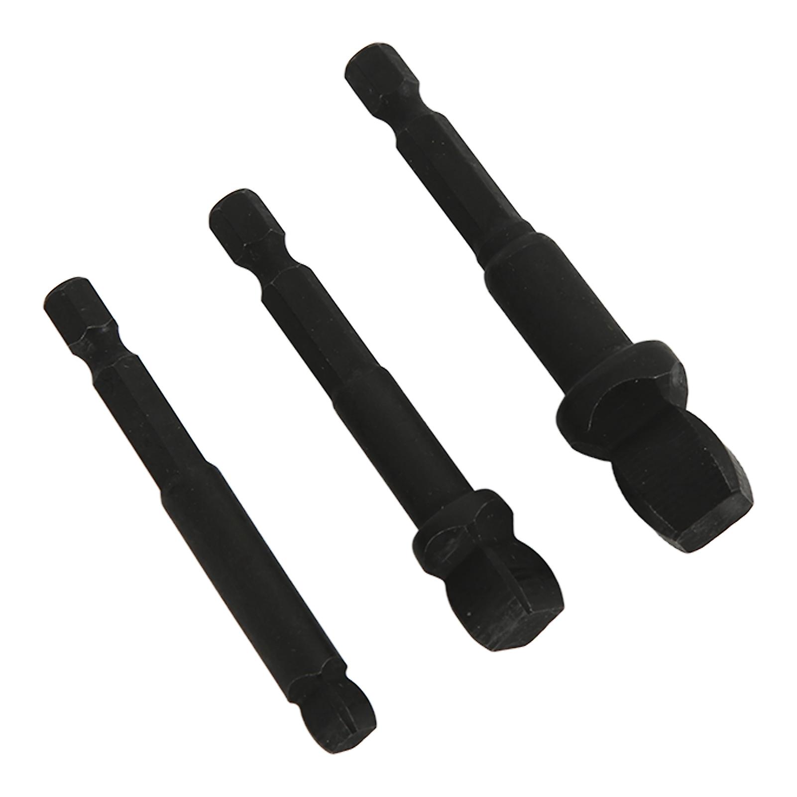 3Pcs Socket Adapter Set 1/2", 3/8", 1/4" Hex Shank Chrome Steel