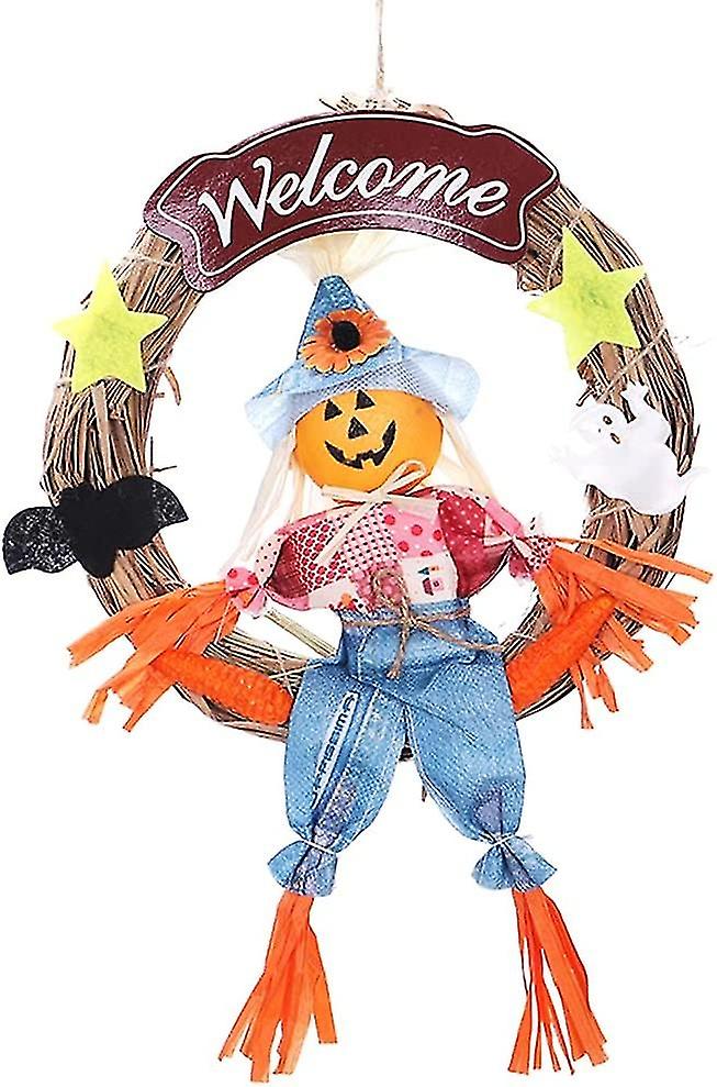 カボチャと魔女のハロウィーンのかかし吊り下げ装飾 カラー1#