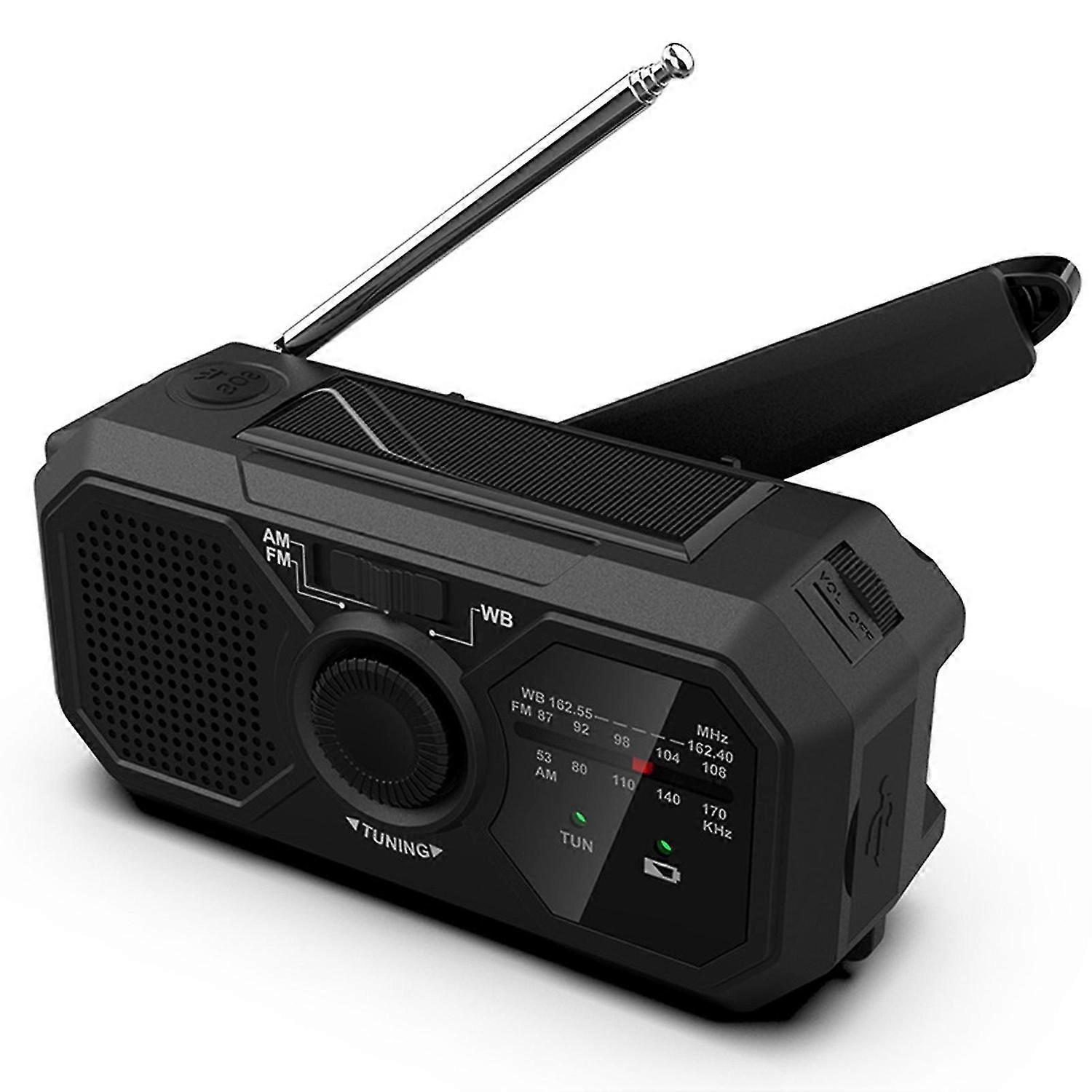 1 Set Radio Receiver with Spotlight Emergency Power Generation Solar Charging LED Flashlight Emergen