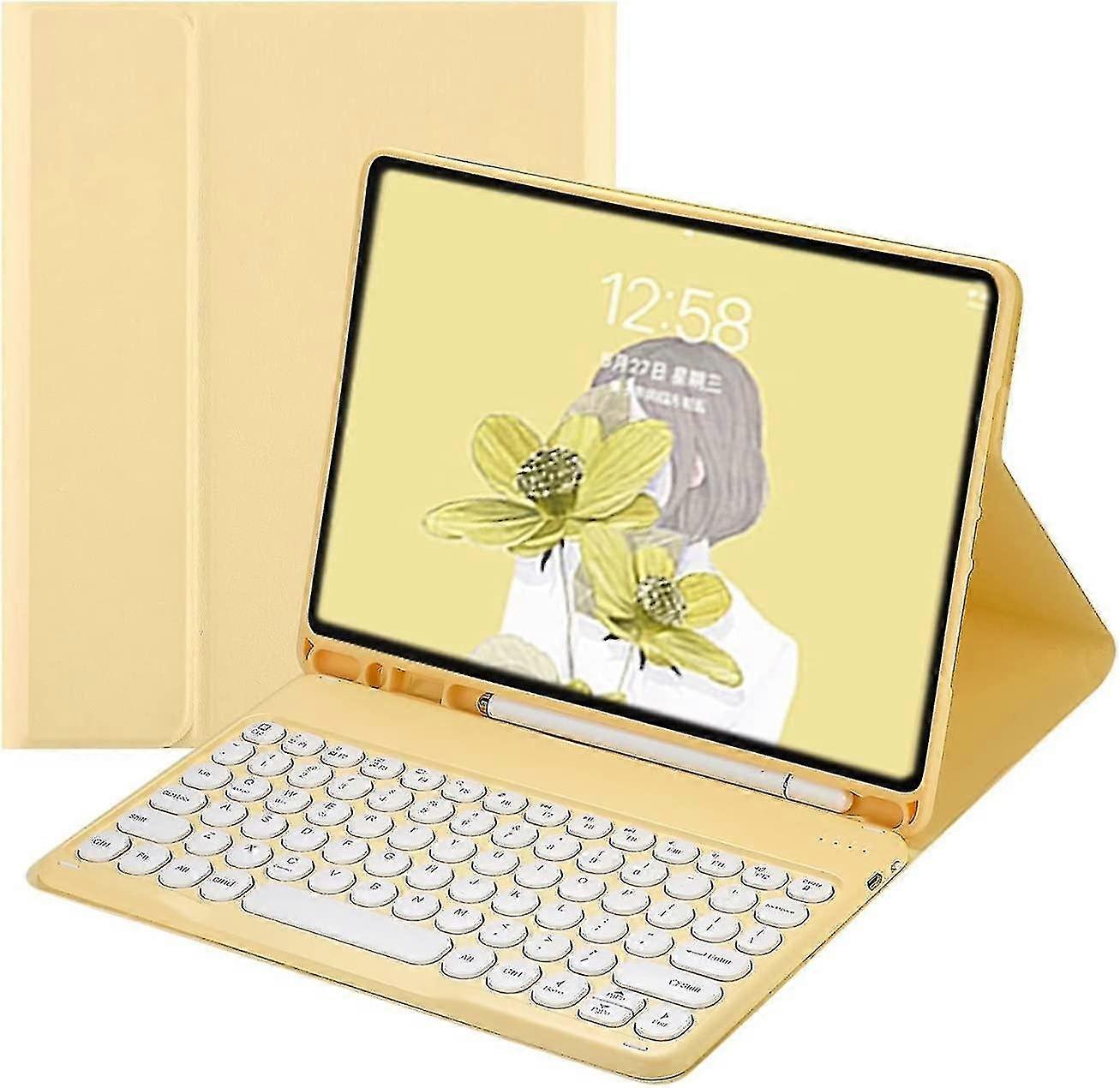 Ipad 10th Generation 10.9" Keyboard Case Cute Round Key Color Keyboard Wireless Detachable Bt Keyboard Cover For Ipad 10 10.9-inch