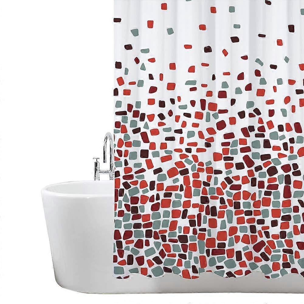 Mildew Resistant Shower Curtain, 180x180cm, Polyester - Mosaic Pattern