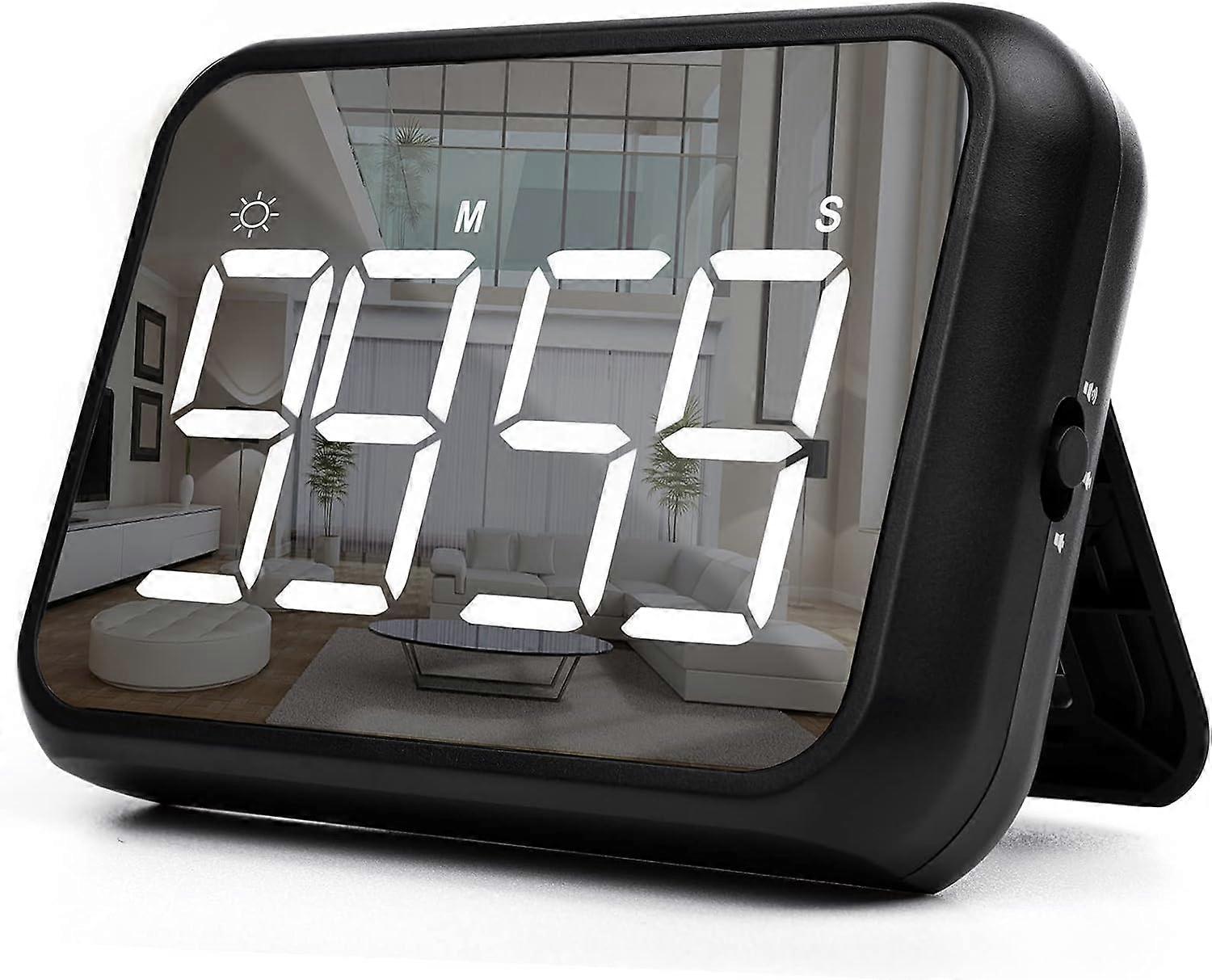 Kitchen timer (black), 4" digital classroom timer for children, large