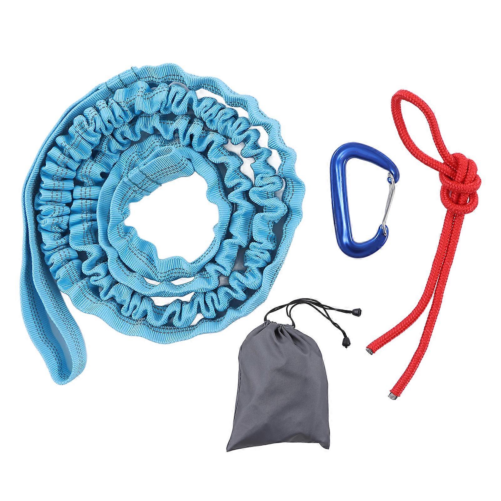 Bicycle Tow Bar Flexible Elastic Traction Rope for Bikes - Lightweight Labor-Saving Design in Blue